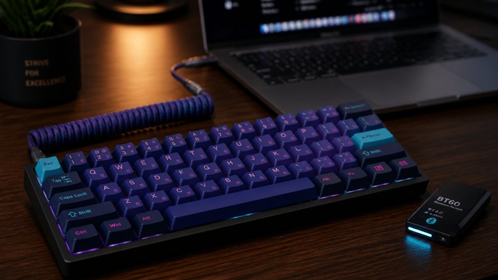 dual mode bluetooth wired keyboard