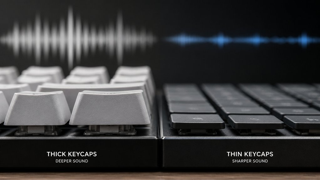 keycap thickness alters sound