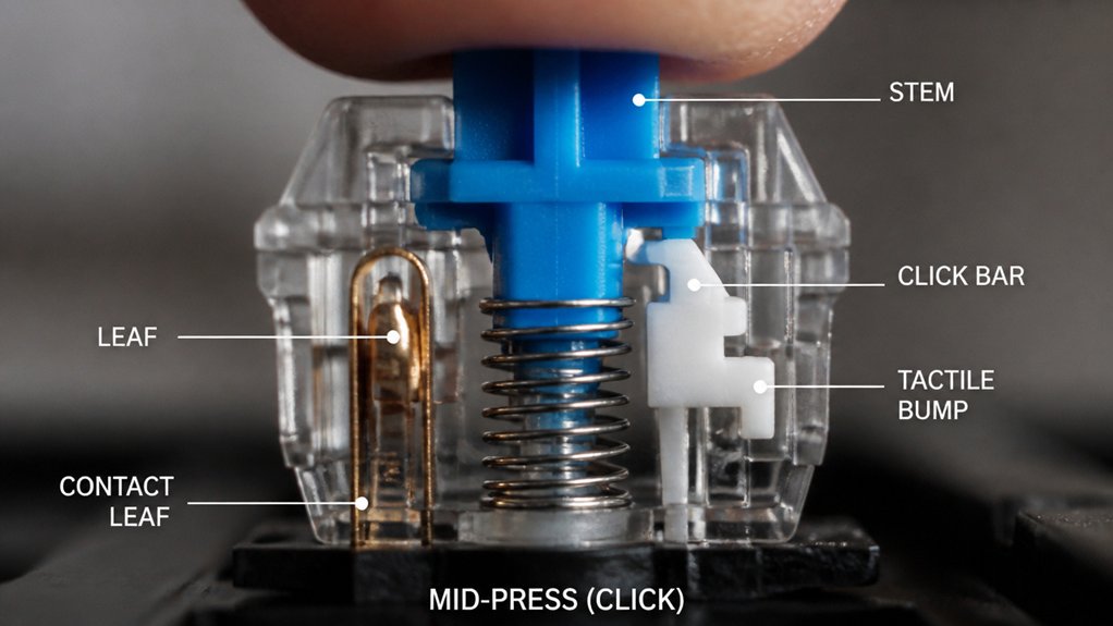 plastic clickbar snaps sharply
