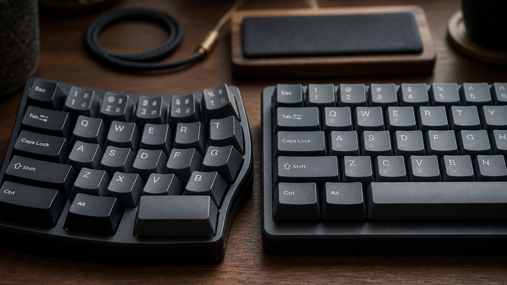 sculpted versus uniform keycaps
