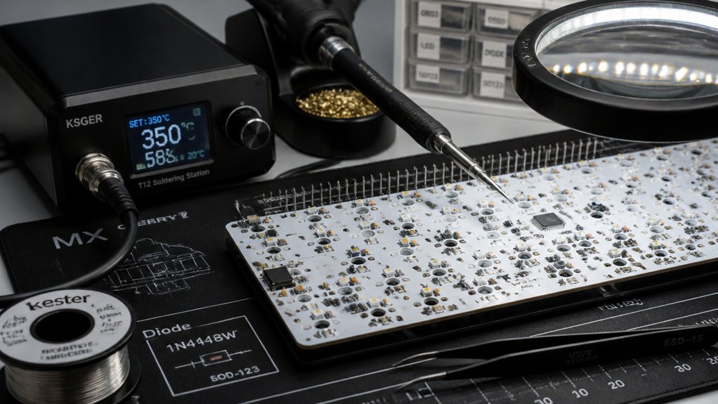 custom keyboard pcb soldering