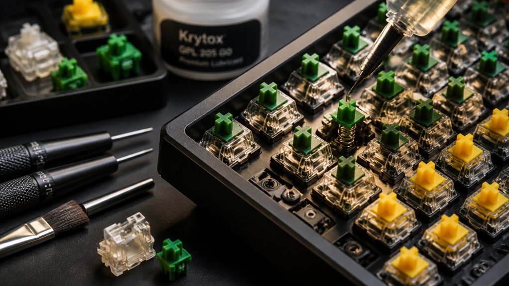 detailed keyboard switch lubrication