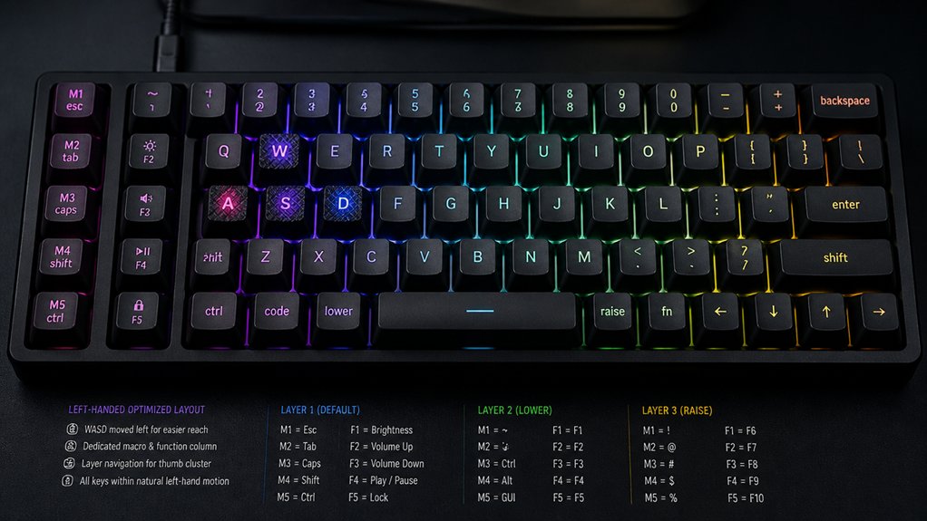 ergonomic left hand keyboard design