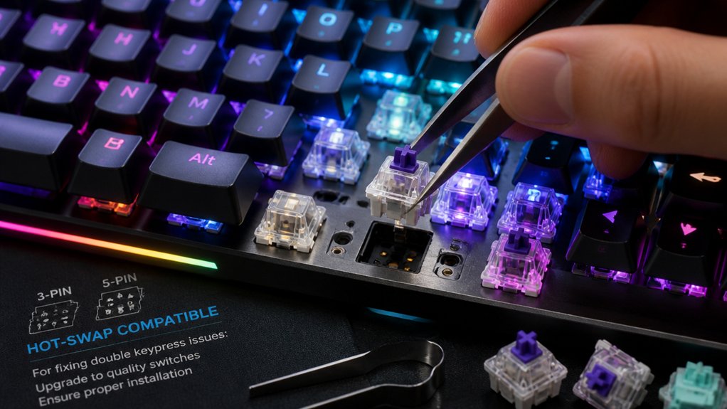 hot swappable keyboards fix doublekeypress
