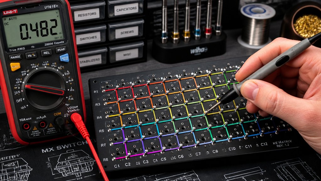 keyboard matrix connectivity testing