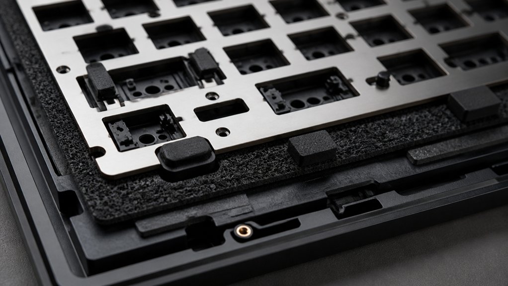 keyboard plate noise reduction
