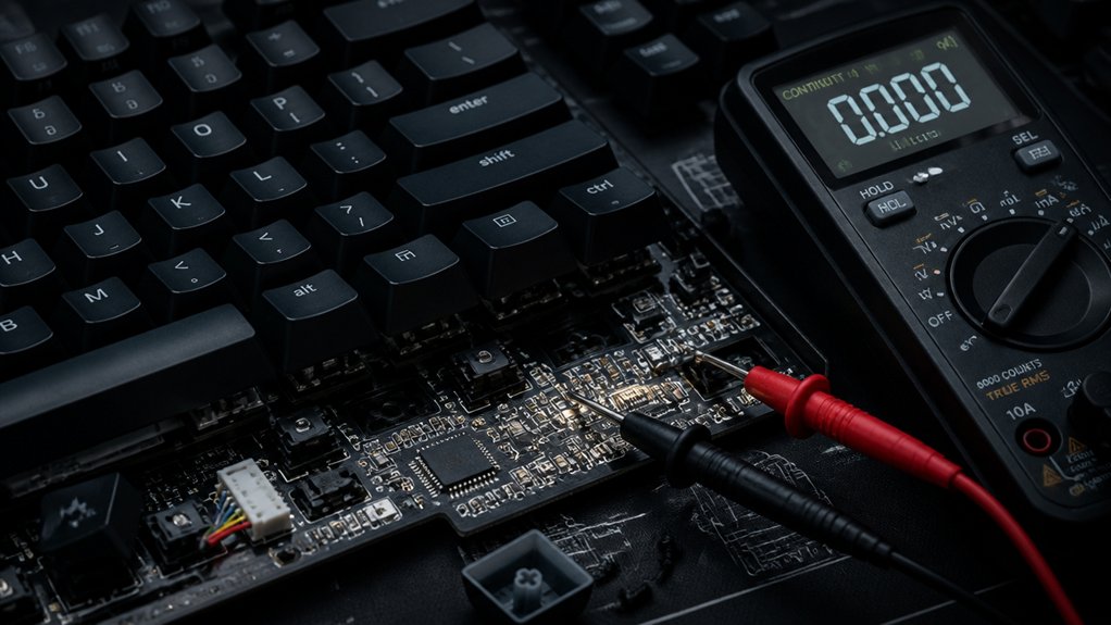 keyboard short circuit testing