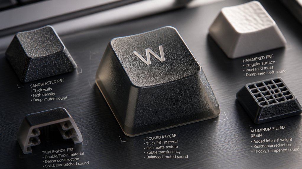 keycap material thickness noise