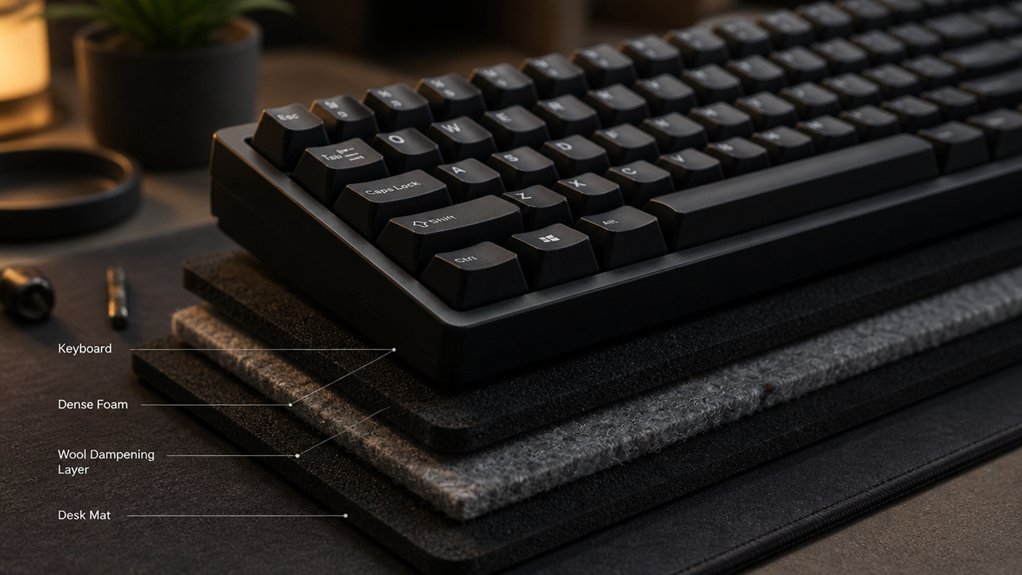 layered keyboard noise reduction