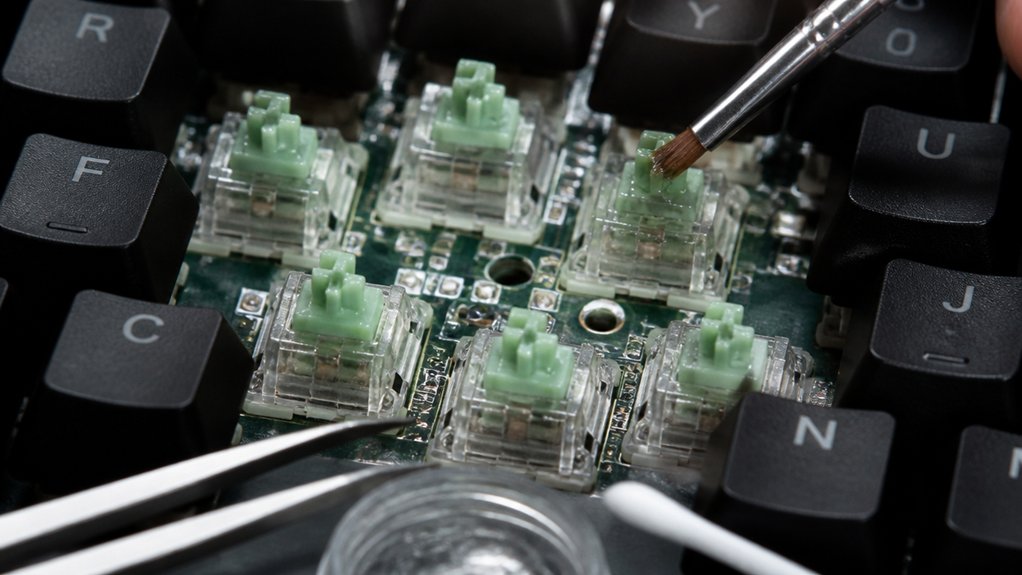 lubricate keyboard switches carefully