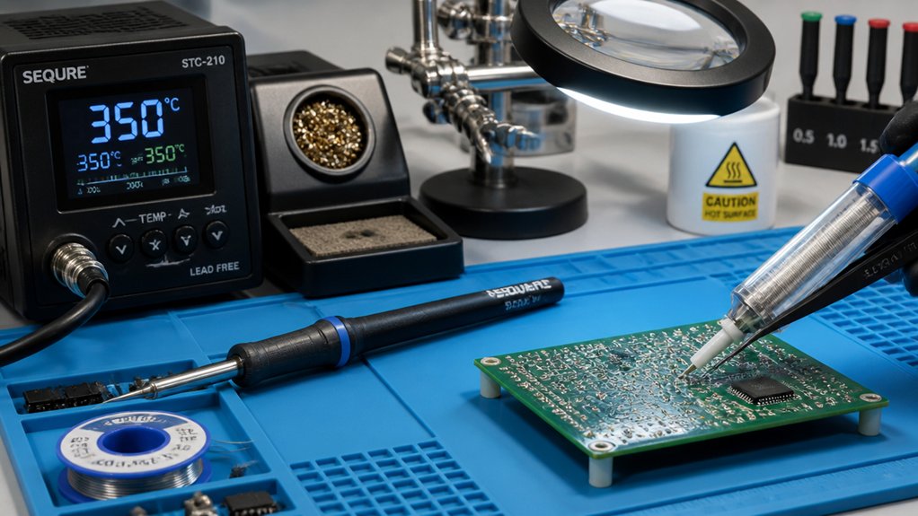 organized safe desoldering workspace