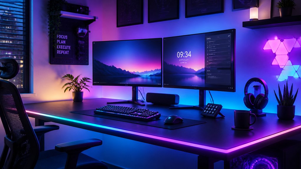 personalized vibrant productive workstation lighting
