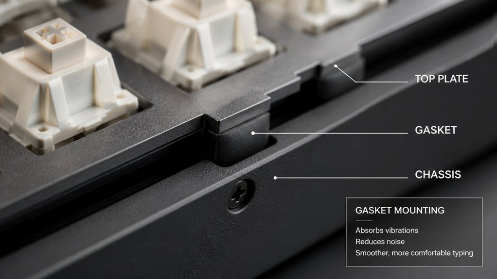 shock absorbing customizable keyboard mounting