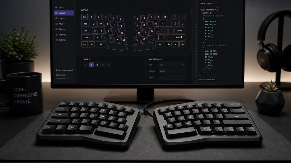 simplified split keyboard programming