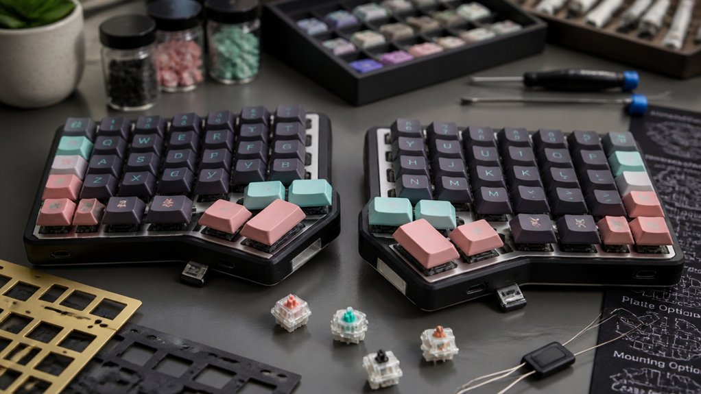 split keyboard components selection