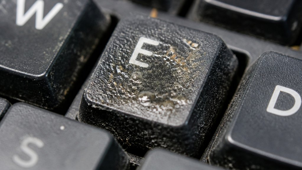 sticky residue on keys
