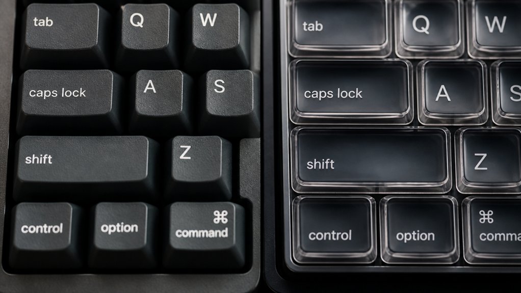 thick pbt keycaps quieter