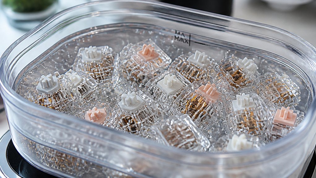ultrasonic cleaning for switches